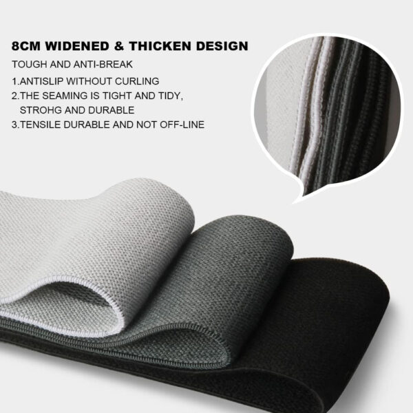 Hatha Yoga Large Resistance Band,14.5" x3.15",Fabric Exercise Loop Bands with Instruction Guide and Carry Bag, Set of 3.