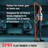 68933e2453d4379d8912bb7eb5de378671cfb6c5ad0407f49a3e9.jpg SPRI Flat Bands 3-Pack - Resistance Band Kit Set with 3 Levels of Resistance - Exercise Bands for Strength Training, Flexibility, & Body Workout - Versatile Fitness Tool - Light, Medium, and Heavy