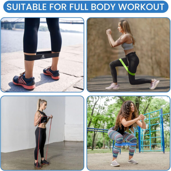 Athletix 10-Piece Resistance Bands Set | Heavy to Light Levels for Strength, Glutes, Legs, Pilates, Yoga, Stretching | Resistance Bands for Working Out | Color-Coded Exercise Bands with Carry Bag