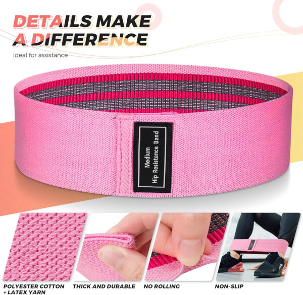 Renoj Resistance Bands, Yoga Starter Sets for Women and Men, 3 Set of Stretch Exercise Workout Bands for Booty Legs, Elastic Pilates Flexbands