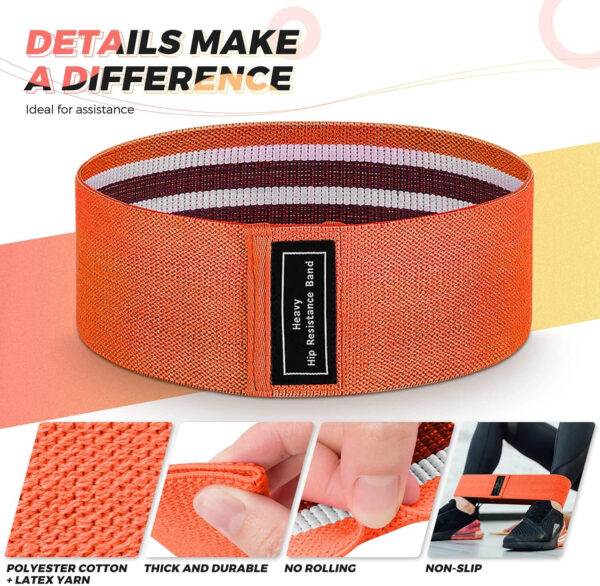 Renoj Resistance Bands, Yoga Starter Sets for Women and Men, 3 Set of Stretch Exercise Workout Bands for Booty Legs, Elastic Pilates Flexbands