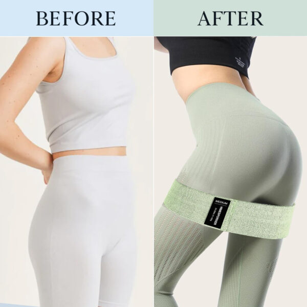 Wide Fabric Resistance Bands for Working Out, 3 Level Non-Slip Exercise Booty Bands for Women & Men Leg and Glutes with Hair Ties and Tape Measure - for Home Gym Workout, Yoga, Pilates