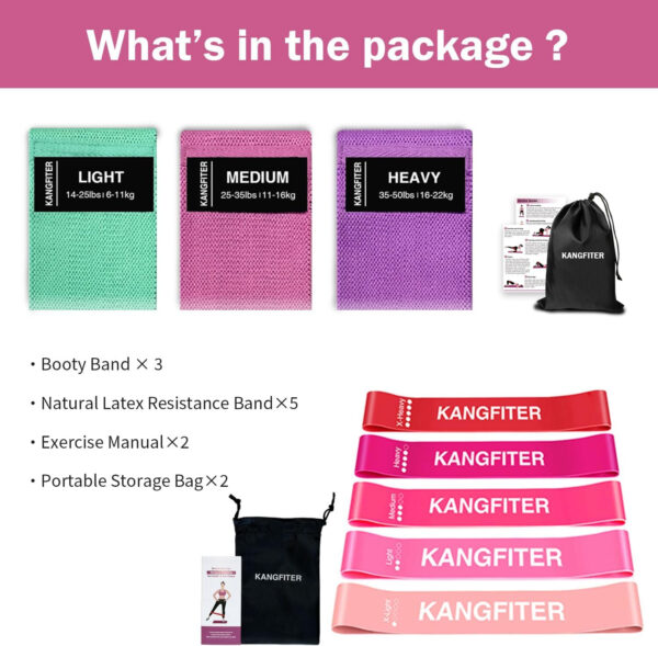 Non-Slip Fabric Resistance Bands for Working Out, Loop Exercise Bands for Booty Leg, Butt, Glute, Stretch Workout Bands for Women & Men, Hip Elastic Bands for Home Gym Fitness, Yoga, Pilates