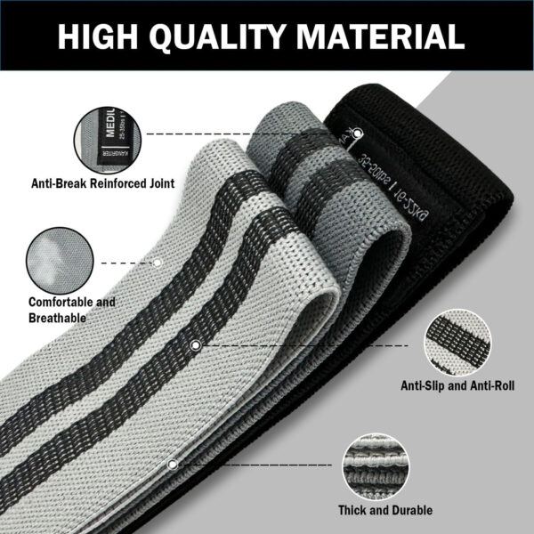 Non-Slip Fabric Resistance Bands for Working Out, Loop Exercise Bands for Booty Leg, Butt, Glute, Stretch Workout Bands for Women & Men, Hip Elastic Bands for Home Gym Fitness, Yoga, Pilates