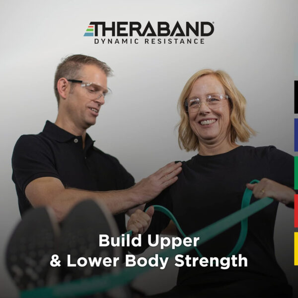 68933f844b4cd35897fde0f3ae02c0c272d1b97eb6d3125dfa071.jpg THERABAND High Resistance Bands, Set of 2 Elastic Super Bands for Improving Flexibility, Injury Rehab, & Full Body Workouts, Heavy Duty Stretch Bands for Lifting, 1 Light & 1 Medium Band