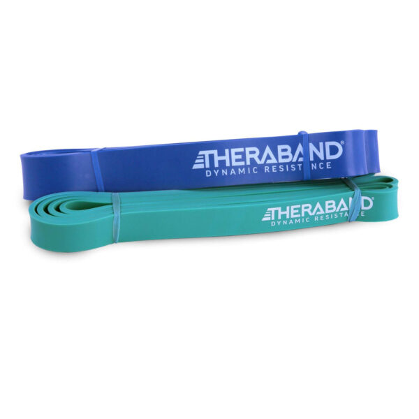 68933f8537d95ea465e79913f4ab673db9fc6ccf94161991f9cac.jpg THERABAND High Resistance Bands, Set of 2 Elastic Super Bands for Improving Flexibility, Injury Rehab, & Full Body Workouts, Heavy Duty Stretch Bands for Lifting, 1 Light & 1 Medium Band