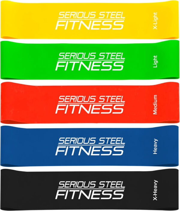 Serious Steel Fitness Mini Resistance Loop Bands | Rehab and Prehab Stretch Bands | 12" Exercise Workout Bands (Sets of 5 Pack and Sets of 10 Pack Trainer Options Available!)