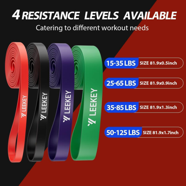 68933ffb5f9e7db7154e843a0f8fbfb5ab032306a3a4237a9951a.jpg LEEKEY Resistance Bands Set for Pull-Up Assistance & Full-Body Training, Multi-Level Exercise Bands with Bag for Home Workouts, Physical Therapy, Strength Training (Men/Women)