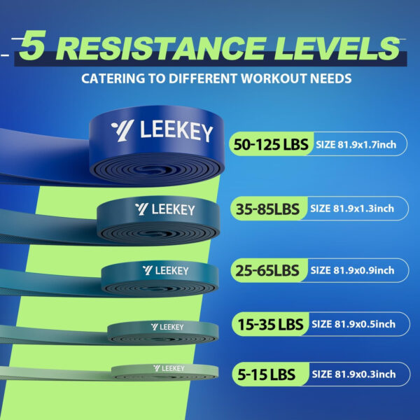 689340180c88ab0ff124ffcce93123fc324246f1d2fa92e8b3659.jpg LEEKEY Resistance Bands Set for Pull-Up Assistance & Full-Body Training, Multi-Level Exercise Bands with Bag for Home Workouts, Physical Therapy, Strength Training (Men/Women)