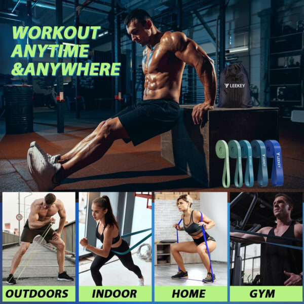 6893401ca57a9e2d9c0fb4868208cd04b73d114ee01dbeb244527.jpg LEEKEY Resistance Bands Set for Pull-Up Assistance & Full-Body Training, Multi-Level Exercise Bands with Bag for Home Workouts, Physical Therapy, Strength Training (Men/Women)