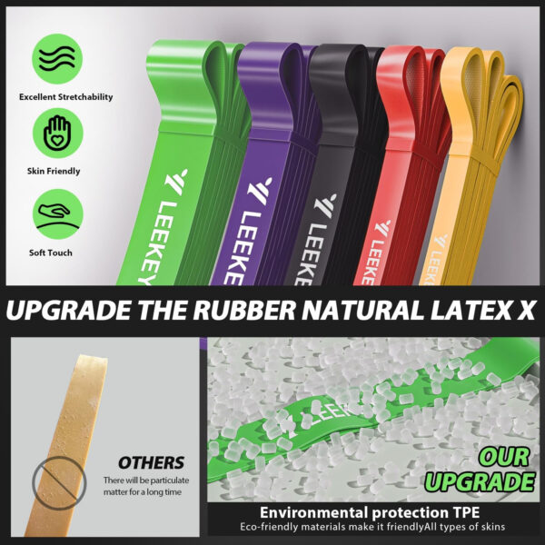 68934025d5181e402c65943ead9ba3646f5be5e877096c0ff8203.jpg LEEKEY Resistance Bands Set for Pull-Up Assistance & Full-Body Training, Multi-Level Exercise Bands with Bag for Home Workouts, Physical Therapy, Strength Training (Men/Women)