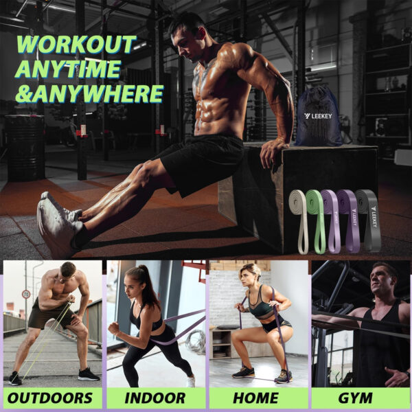 6893404a4a43715b4b757901eec2e5431260a342e87dcf745b025.jpg LEEKEY Resistance Bands Set for Pull-Up Assistance & Full-Body Training, Multi-Level Exercise Bands with Bag for Home Workouts, Physical Therapy, Strength Training (Men/Women)