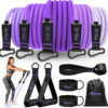 HPYGN Resistance Bands, Exercise Bands with Handles, Fitness Bands, Workout Bands with Door Anchor and Ankle Straps, for Heavy Resistance Training, Physical Therapy, Shape Body, Yoga, Home Workout Set