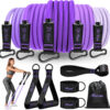 HPYGN Resistance Bands, Exercise Bands with Handles, Fitness Bands, Workout Bands with Door Anchor and Ankle Straps, for Heavy Resistance Training, Physical Therapy, Shape Body, Yoga, Home Workout Set