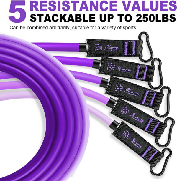HPYGN Resistance Bands, Exercise Bands with Handles, Fitness Bands, Workout Bands with Door Anchor and Ankle Straps, for Heavy Resistance Training, Physical Therapy, Shape Body, Yoga, Home Workout Set
