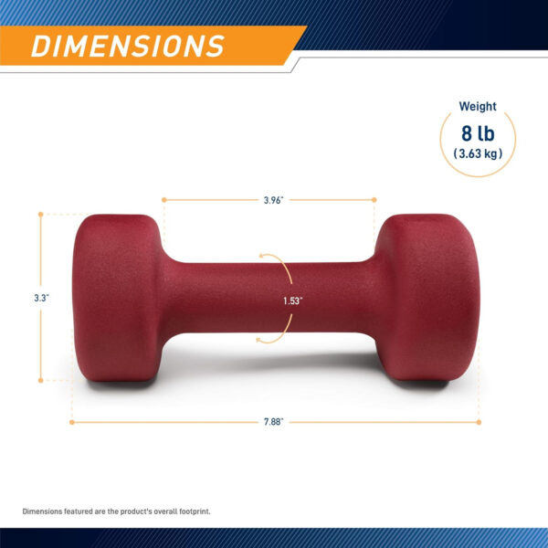 Marcy Neoprene Dumbbell, Single Piece, 1-lb, Fuchsia