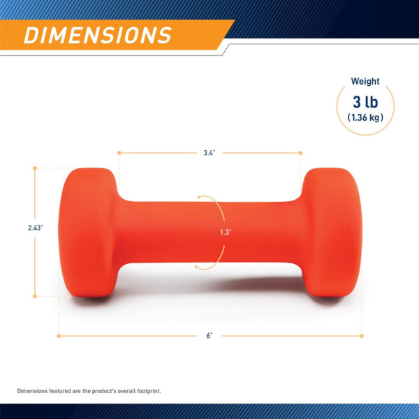 Marcy Neoprene Dumbbell, Single Piece, 1-lb, Fuchsia