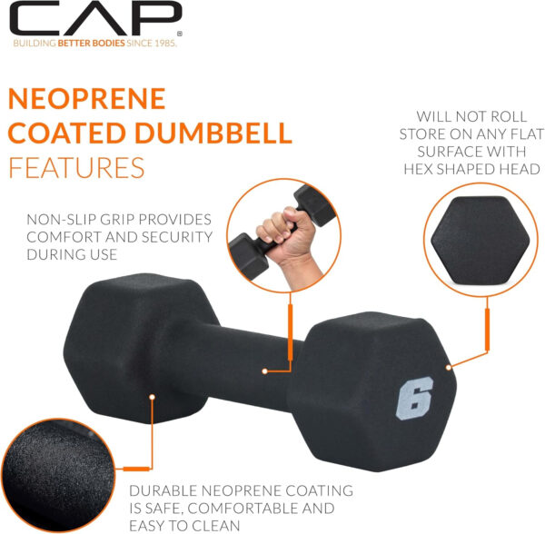 CAP Barbell Neoprene Dumbbell Weights Pairs & Sets | Multiple Colors