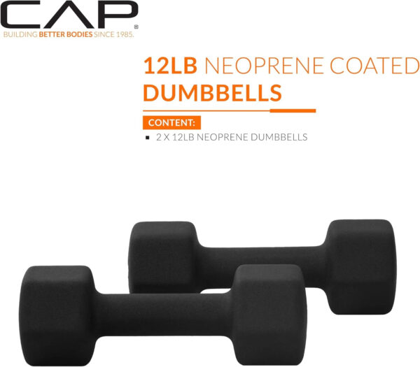 CAP Barbell Neoprene Dumbbell Weights Pairs & Sets | Multiple Colors