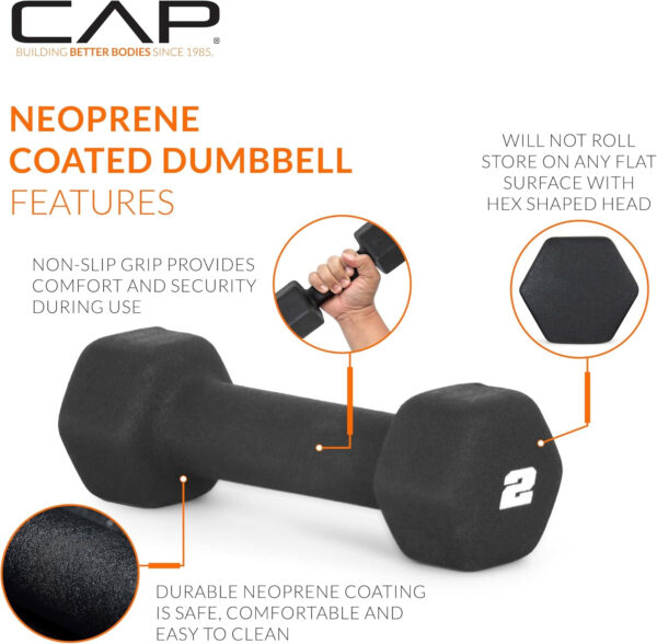 CAP Barbell Neoprene Dumbbell Weights Pairs & Sets | Multiple Colors
