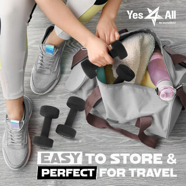 Yes4All Neoprene Coated Dumbbell Hand Weight Sets of 2 - Multiple Weight Options with 15 Colors, Anti-roll, Anti-Slip, Hexagon Shape