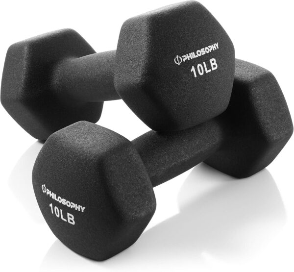 689348bd76e9d04912ea2ab874c2cb2a08a496deeb539617f53f7.jpg Philosophy Gym Set of 2 Neoprene Dumbbell Hand Weights, Hexagon Shape