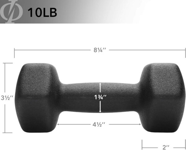 689348c0b08f72b17741704418701b03055d8fde97187df57c3fe.jpg Philosophy Gym Set of 2 Neoprene Dumbbell Hand Weights, Hexagon Shape
