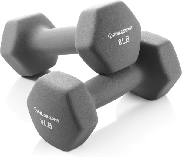 689348d06decc325389b5991bd9e66d8f184d18bf0ffb84ba6a84.jpg Philosophy Gym Set of 2 Neoprene Dumbbell Hand Weights, Hexagon Shape