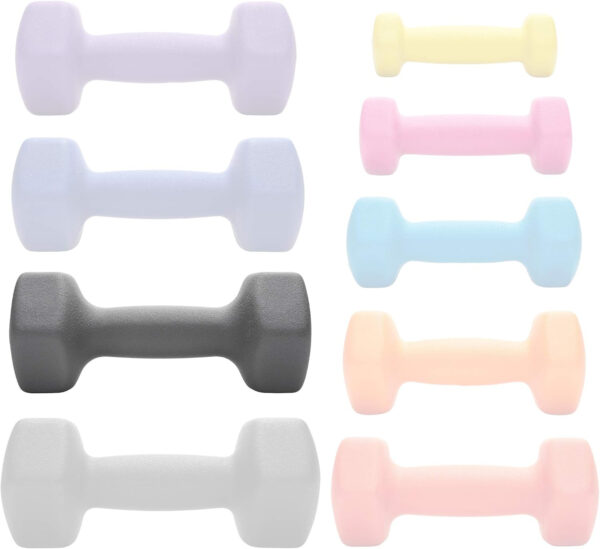 689348d4161249cd6d771dacc29e0229ea81720e70d026bf35441.jpg Philosophy Gym Set of 2 Neoprene Dumbbell Hand Weights, Hexagon Shape