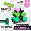 Yes4All Neoprene Coated Dumbbell Hand Weight Sets - Multiple Weight Options with Rack, Anti-roll, Anti-Slip, Hexagon Shape