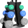 Yes4All Neoprene Coated Dumbbell Hand Weight Sets - Multiple Weight Options with Rack, Anti-roll, Anti-Slip, Hexagon Shape