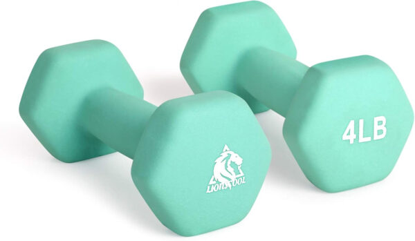 68934936b7046d226c30299d567e37b7bcac5584d274d3bf9bfd6.jpg LIONSCOOL Set of 2 Neoprene Coated Dumbbell Hand Weights, Anti-Slip and Anti-Roll Hex Dumbbells in Pair for Strength Training, Resistance Training