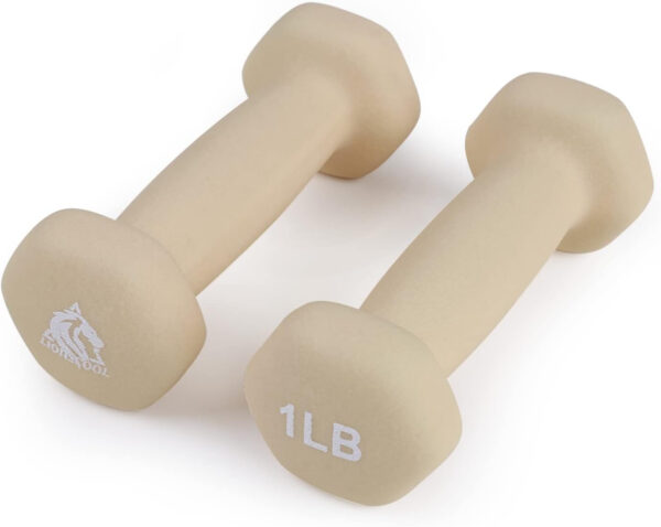 6893493e844d4079fd531bf28c0712818ba1bed95af33e7e21521.jpg LIONSCOOL Set of 2 Neoprene Coated Dumbbell Hand Weights, Anti-Slip and Anti-Roll Hex Dumbbells in Pair for Strength Training, Resistance Training