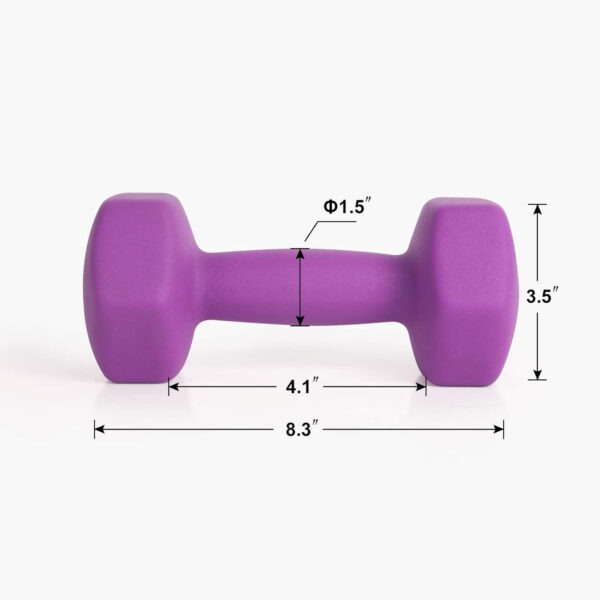 68934946ed8d84922ce03a15f7656cc7f0f51b0ba3006be632682.jpg LIONSCOOL Set of 2 Neoprene Coated Dumbbell Hand Weights, Anti-Slip and Anti-Roll Hex Dumbbells in Pair for Strength Training, Resistance Training