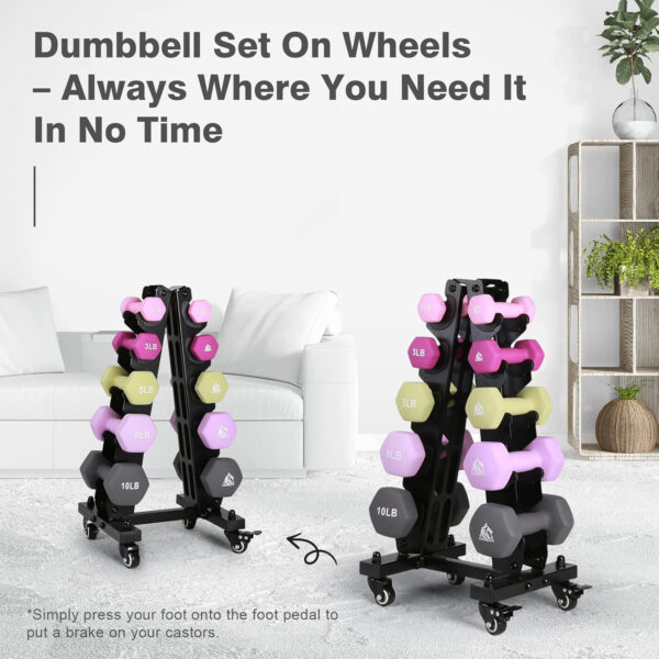 6893494d10bae3aec249358ca91d66b8f493a90c540f3c3c385af.jpg LIONSCOOL Set of 2 Neoprene Coated Dumbbell Hand Weights, Anti-Slip and Anti-Roll Hex Dumbbells in Pair for Strength Training, Resistance Training