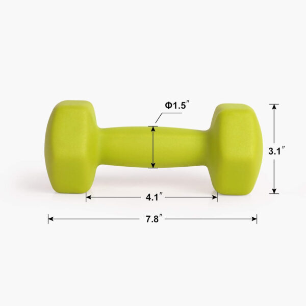 68934959acc8340fa161b7de1cd24c679c47988b5800878e2ff74.jpg LIONSCOOL Set of 2 Neoprene Coated Dumbbell Hand Weights, Anti-Slip and Anti-Roll Hex Dumbbells in Pair for Strength Training, Resistance Training