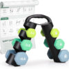 6893495b466098b35e46a9bf0bad5038574373f21a4c922c38dab.jpg LIONSCOOL Set of 2 Neoprene Coated Dumbbell Hand Weights, Anti-Slip and Anti-Roll Hex Dumbbells in Pair for Strength Training, Resistance Training