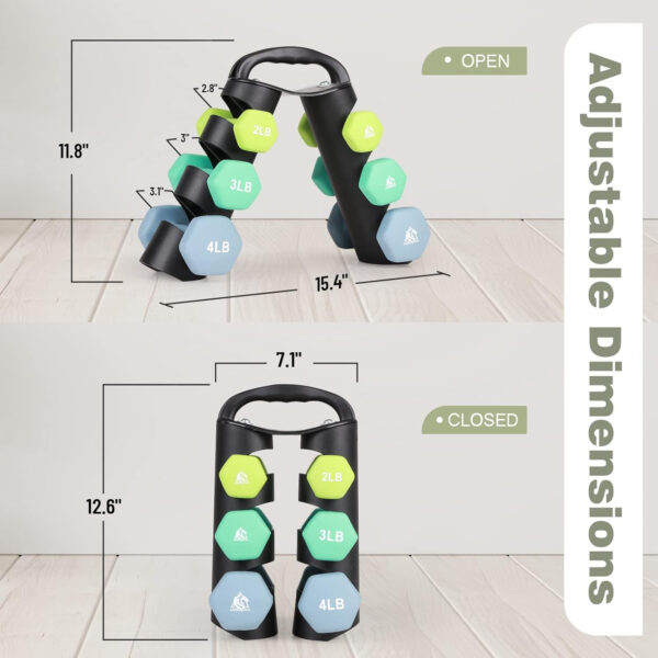 6893495f65868049ec16dc5db8122f6af1647af1f56610edc3e89.jpg LIONSCOOL Set of 2 Neoprene Coated Dumbbell Hand Weights, Anti-Slip and Anti-Roll Hex Dumbbells in Pair for Strength Training, Resistance Training