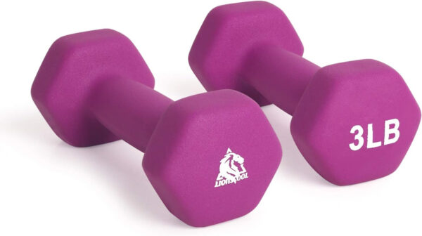 68934974f23263729eb8e1542861e0a162bc790d2ff49fc8be397.jpg LIONSCOOL Set of 2 Neoprene Coated Dumbbell Hand Weights, Anti-Slip and Anti-Roll Hex Dumbbells in Pair for Strength Training, Resistance Training