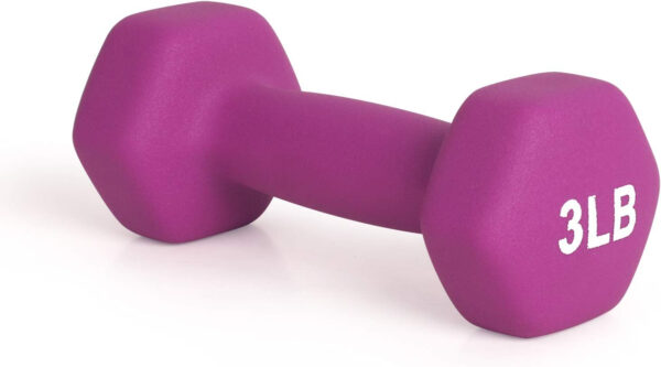 68934976f154337bf7ec0a0c84d25dfab6446886280f4f7446ce3.jpg LIONSCOOL Set of 2 Neoprene Coated Dumbbell Hand Weights, Anti-Slip and Anti-Roll Hex Dumbbells in Pair for Strength Training, Resistance Training
