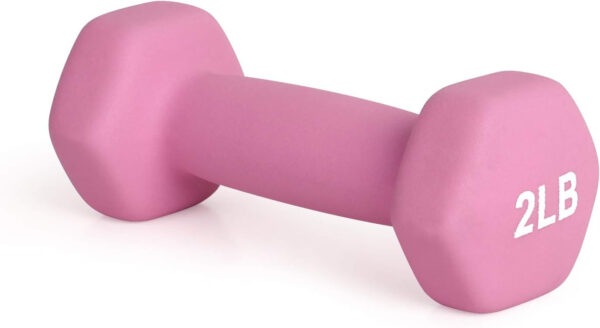 6893497a8f7580612f1fbb61fa72c6720f9d0b28634c78178311f.jpg LIONSCOOL Set of 2 Neoprene Coated Dumbbell Hand Weights, Anti-Slip and Anti-Roll Hex Dumbbells in Pair for Strength Training, Resistance Training