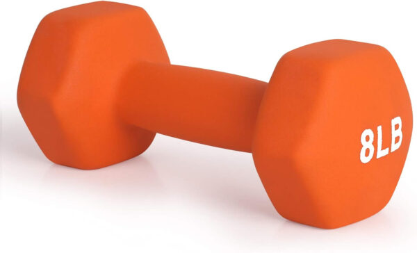 6893498b42c2dc00dfdc747920a8ed4589555a94977afbfa90275.jpg LIONSCOOL Set of 2 Neoprene Coated Dumbbell Hand Weights, Anti-Slip and Anti-Roll Hex Dumbbells in Pair for Strength Training, Resistance Training