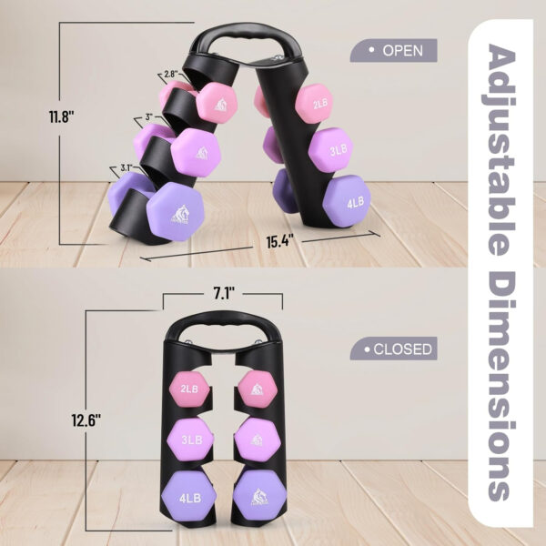 689349a238e09a3e037d0f384444bc46c440a3cb677aee1610b1b.jpg LIONSCOOL Set of 2 Neoprene Coated Dumbbell Hand Weights, Anti-Slip and Anti-Roll Hex Dumbbells in Pair for Strength Training, Resistance Training