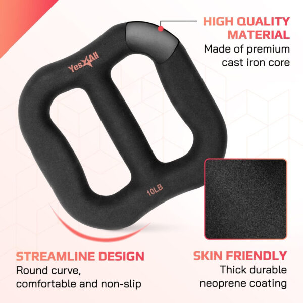 Yes4All 3-in-1 Multifunctional Neoprene Dumbbell/Multi-Usage Dumbbell with Solid Core, Ergonomic Curve,Black