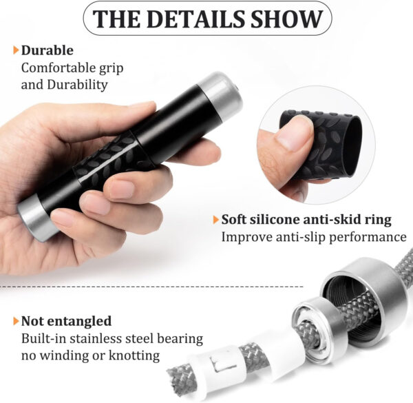 68934b9a24410b62dc85815d9b97b88f1f20155234bbfa354062c.jpg 1LB Weighted Jump Ropes for fitness Women Men, Tangle-Free Ball Bearing Rapid Speed Skipping Jump Rope with Adjustable 9mm Cotton & PVC Cord, Aluminum Handles for MMA, Boxing, CrossFit, Weight-loss Workouts