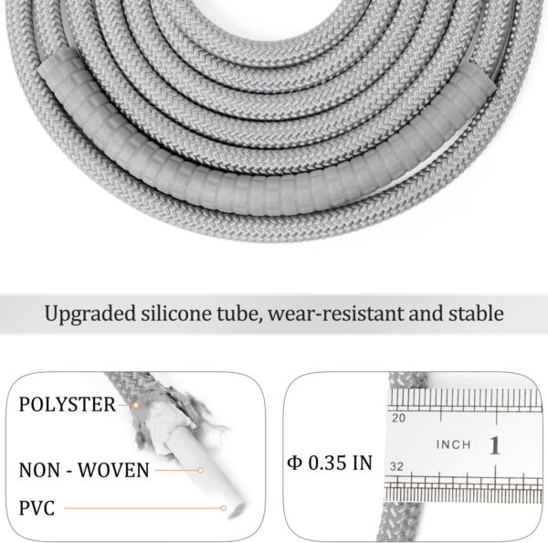 68934b9c69918cd87bda6c0da635b4b37db964695409c0e201629.jpg 1LB Weighted Jump Ropes for fitness Women Men, Tangle-Free Ball Bearing Rapid Speed Skipping Jump Rope with Adjustable 9mm Cotton & PVC Cord, Aluminum Handles for MMA, Boxing, CrossFit, Weight-loss Workouts