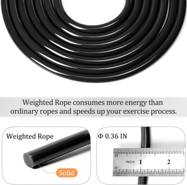 68934b9d96a1c149b94a5b75bc661b49c195b3a78176e941f5030.jpg 1LB Weighted Jump Ropes for fitness Women Men, Tangle-Free Ball Bearing Rapid Speed Skipping Jump Rope with Adjustable 9mm Cotton & PVC Cord, Aluminum Handles for MMA, Boxing, CrossFit, Weight-loss Workouts