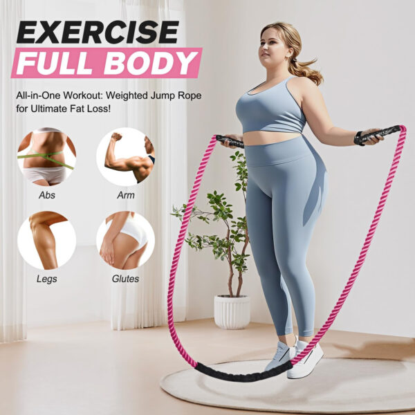 HPYGN Jump Rope, Weighted Jump Rope for Men women, 2.8lb 3.8lb 5lb Heavy Skipping Rope for Exercise, Adult Jumpropes for Home Workout, Improve Strength and Building Muscle,Total Body Workout Equipment