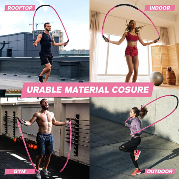 HPYGN Jump Rope, Weighted Jump Rope for Men women, 2.8lb 3.8lb 5lb Heavy Skipping Rope for Exercise, Adult Jumpropes for Home Workout, Improve Strength and Building Muscle,Total Body Workout Equipment