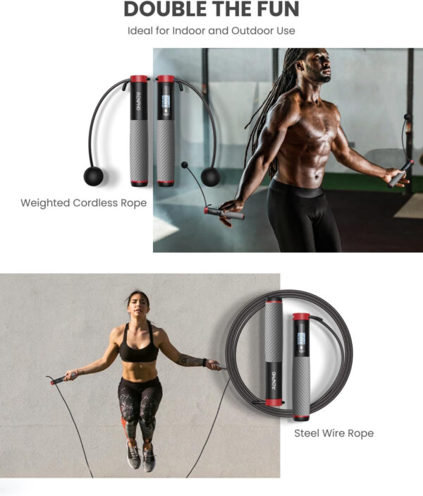 68934cd247b6b2f9cafcd8bca4d40f508e5913152cbb4061510d5.jpg RENPHO Cordless Jump Rope, Weighted Jump Rope with Counter, Jump Ropes for Fitness, Smart Skipping Rope for Crossfit, Gym, Burn Calorie, APP Data Analysis, at-Home-Workout for Women Men Adult Kids